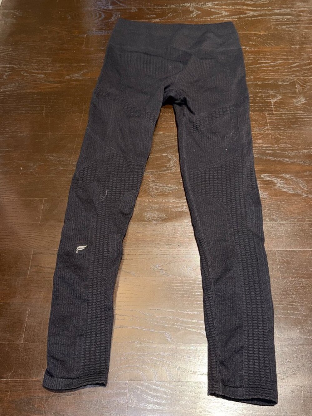 Fabletics Black Seamless Textured Leggings